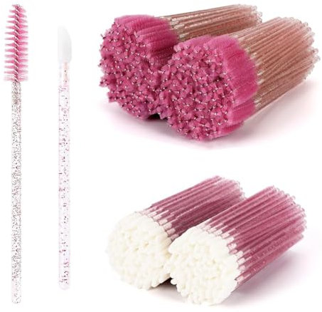 Set 50PCS Monouso Pennelli Lip Gloss + 50PCS Pennelli Scovolino Ciglia Monouso - Strumenti trucco per labbra e occhi.