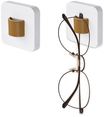 sinzau Brillenhalter, 2 Stücke Brillenhalter Wand,Wandmontage Brillenständer,Brillenaufbewahrung,Sonnenbrillen Organizer, für Aufhängen der Brille, Brillen Display, Weiß