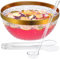 NiHome Gold Trim Clear Plastic Punch Bowl with Ladle and Tong for Parties, Weddings, BBQs, 2.7 Gallon Beverage Serving Bowl Complete Set for Cocktails, Salads, Snacks, Dishwasher Safe & Easy to Clean