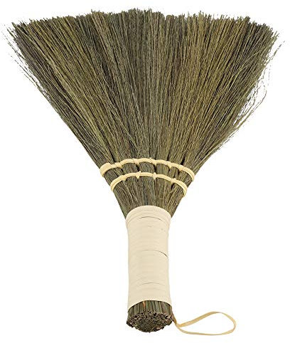 Escoba Pequeña Trenzada de Paja Hecha a Mano para Limpieza de Suelos, Escoba para el Hogar