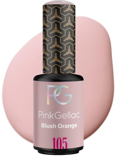 Pink Gellac Gel Nagellack UV - 105 Blush Orange 8 ml - Gelnagellack für UV Lampe - Orange - Einfache Anwendung Nail Polish für 14 Tage Salonqualität - Veganer Gellack Made in Holland