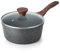 SENSARTE Casseruola Fonda Antiaderente 22cm con Coperchio, Alluminio, Pentola Induzione, Gas e Forno con Beccuccio, Manico Ergonomico in Bakelite