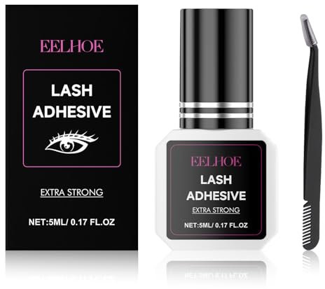 Colla per ciglia e pinza per ciglia, tempo di asciugatura immediata, fino a 8 settimane, resistente all'onore, per allungare le ciglia finte professionali