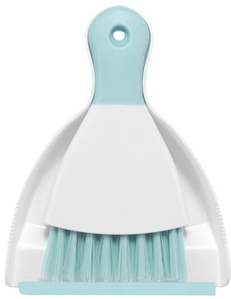 NACENA Mini Dustpan and Brush Set, Small Broom and Dustpan Set Dust Pan and Mini Hand Broom Dustpan and Broom Combo Compact for Home Table Keyboards Sofa Kitchen, Blue