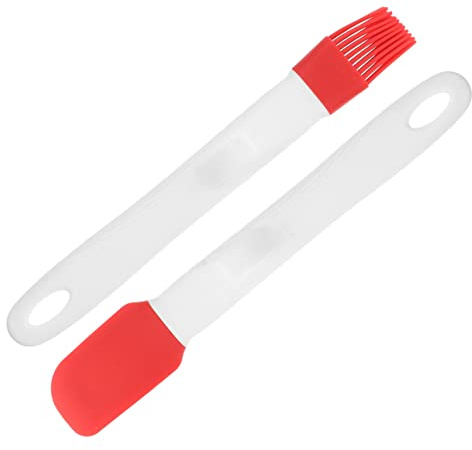 STOBAZA Utensilios de Cocina de Silicona Espátula y Brocha para Repostería Resistente al Calor Antideslizante para Cremas y Decoraciones Pasteles