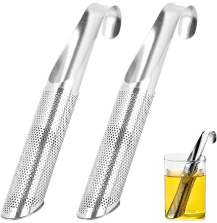 2PCS Stainless Steel Tea Infuser,Tea Infuser Steeper Strainer,Premium Extra Fine Mesh Tea Maker,for Loose Tea Leaf, Herbs or Spice,for Single Cup Brewer,Mugs