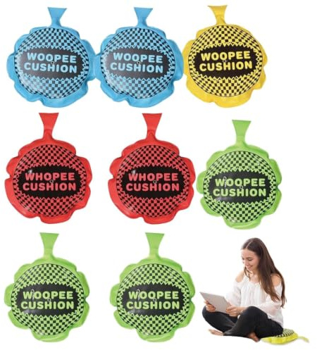 RQcMid 8 cojines para muñecos de pedos para niños, ideal para fiestas de cumpleaños, celebraciones familiares y eventos sociales, cojines autoinflables para pedos en colores aleatorios, 10,5 cm