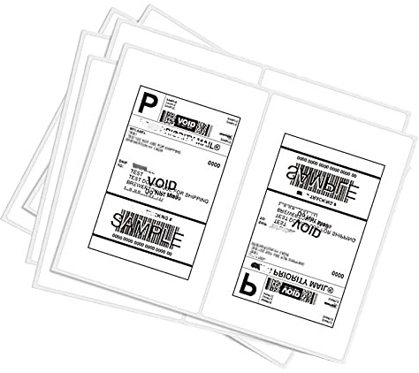 BESTEASY 1000 Round Corner Half Sheet Self Adhesive Shipping Labels for Laser and Ink Jet Printers, White Blank (500 Sheets, 1000 Labels)