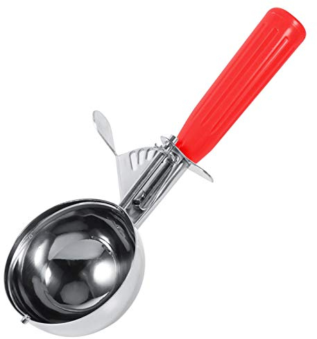 Fydun Paletta per Gelato Cucchiaio per Biscotti Cucchiaio per Gelato Paletta per Gelato Pastella per Alimenti Dispenser per Cupcake Home Restaurant Utensile da Cucina(5.2CM-Rosso)