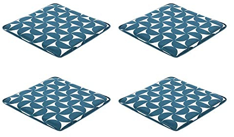 LOLAhome Set de 4 Cojines de Exterior para Silla Amalfi Verdes de Tela de 38x38 cm