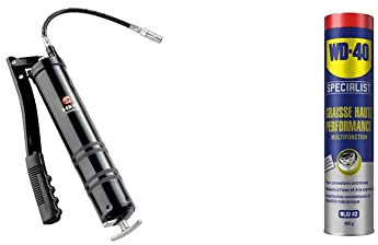3-EN-UN Technique • Pompe à Graisse • s'adapte à Tous Les graisseurs Standards Automobiles • Etanche & WD-40 Specialist Graisse Haute Performance Multifonction. Cartouche 400gr