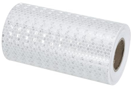 PATIKIL Reflectante Cinta, 6 x 33 Pies Impermeable Adhesivo Alta Visibilidad Advertencia Seguridad Cinta Externa Accesorios Conspicua para Coches Camiones, Blanca