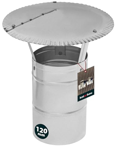 KOTARBAU® Schornsteinhaube verzinkter Stahl 120 mm Schornstein Regenhaube | Kaminabdeckung Schornsteinabdeckung Abdeckhaube Schornstein | Regenhaube für Schornstein | Schornsteine Regenschutz Regenhut