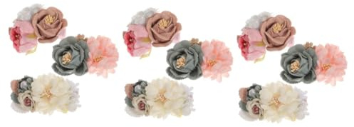 TOYANDONA 9 Piezas Clip De Pelo Floral Lazos Para El Cabello Infantil Horquilla Niñas Pasadores Para El Cabello Flor Del Pelo Del Bebé Clip De Pelo Clips De Garra Para Niñas Flores De Pelo