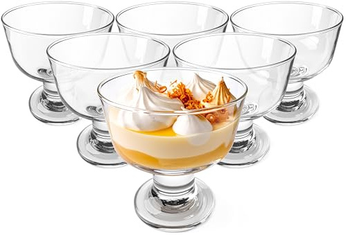 Glasmark KROSNO 1992 Coppette Gelato Coppe Dessert 270 ml Vetro Robusto Lavabile In Lavastoviglie Lucido Trasparente