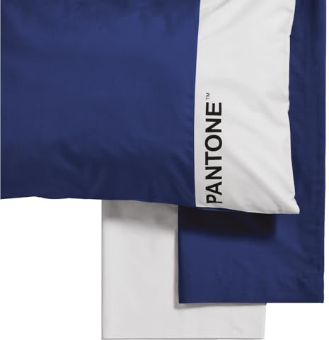 PANTONE - Completo Letto Set con Lenzuola Matrimoniali Cotone 240x280 + Lenzuolo Sotto con Angoli Matrimoniale Coprimaterasso 180x200 con Elastici per Materasso Fino 30cm + Federe Cuscino Letto 50x80