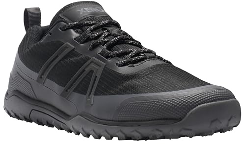 Xero Shoes Men's Scrambler Trail Low Barefoot Waterproof Shoes, Black/Asphalt, 10