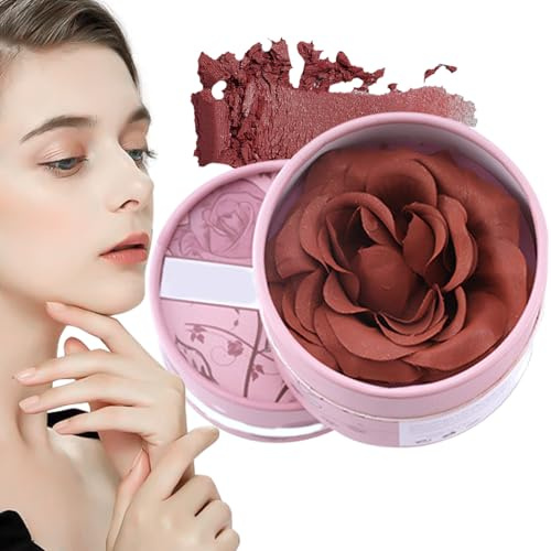 Flower Beauty Blush - Elegante rosa 3D | La rosa delicata esalta naturalmente la carnagione | Rosa tridimensionale per un aspetto radioso, con un tocco di fascino floreale