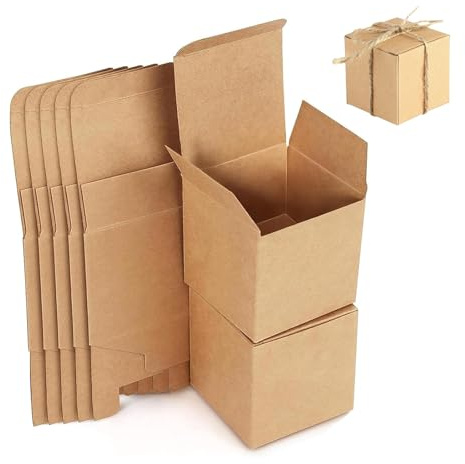 15 Pezzi Scatole Regalo, Scatole Regalo Cartone 15 x 15 x 15 cm, Quadrata Scatola Carta Kraft con Coperchio, Scatoline Bomboniere, per Compleanni, Matrimonio, Fai da Te(Marrone)