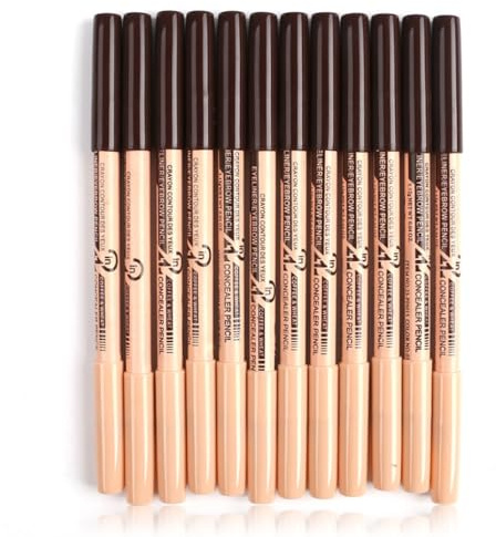Zambuph Lot de 12 bruns pour les yeux Eye Liner Set de stylos anti-cernes Cosmétiques maquillage anti-taches pour professionnels débutants