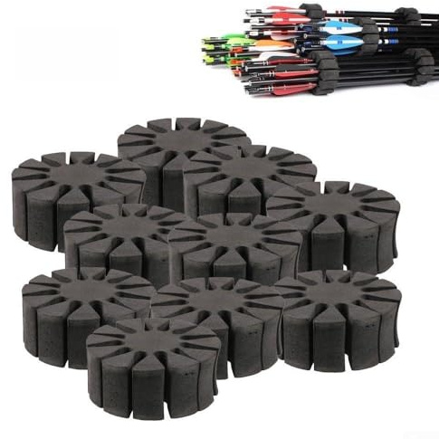 Marco separador de flechas de espuma EVA, soporte redondo para caza, objetivo, práctica, arco, carcaj, almacenamiento, herramienta de organización, negro, 12 piezas (5 piezas)