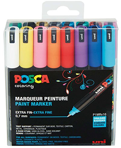 POSCA 181716 - POSCA Marker mit kalibrierter Spitze, 16er Set