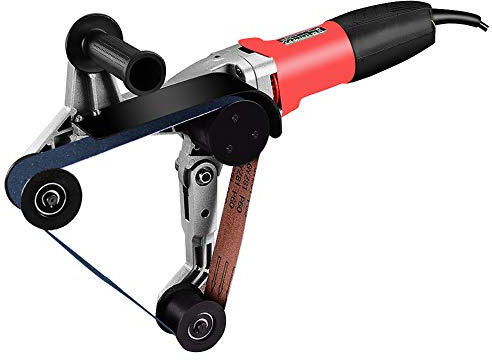 SPTA 110V 800W Professional Stainless Steel Pipe Tube Polisher Sander with Alumina Oxide Sanding Belt, Silicon Carbide Wheel, Pole Burnishing Polisher Machine
