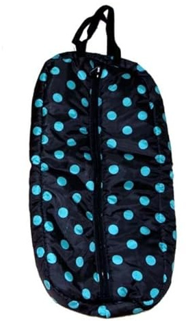 AJ Tack Padded Bridle Bag - Black with Turquoise Dots