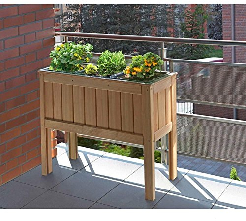 Gartenwelt Riegelsberger surélevée en Bois de mélèze 100 x 37 x 80 cm avec 3 x pflanzkasteneinsatz, idéal pour Les Herbes aromatiques pour Balcon et terrasse, Potager, du mélèze