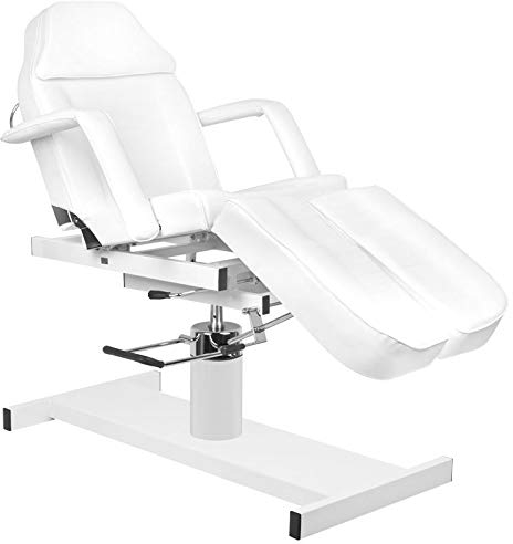 Activeshop 210C Pedi Kosmetikliege Massageliege Massagetisch Massagestuhl Weiss bis 150 kg belastbar Premium-PU-Leder 180 x 63 x (64-80) cm (L x W x H)