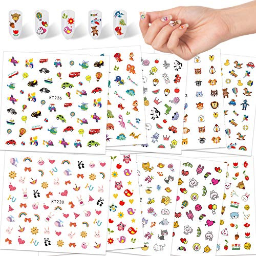 Qpout Pegatinas para Niñas - 600+ Diseños de Animales, Dinosaurios, Frutas, Flores y Más - 3D para Niños, Cumpleaños y Regalos de Salón de Belleza