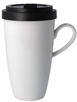 Goebel - Café para llevar con asa y tapa, 500 ml, color blanco