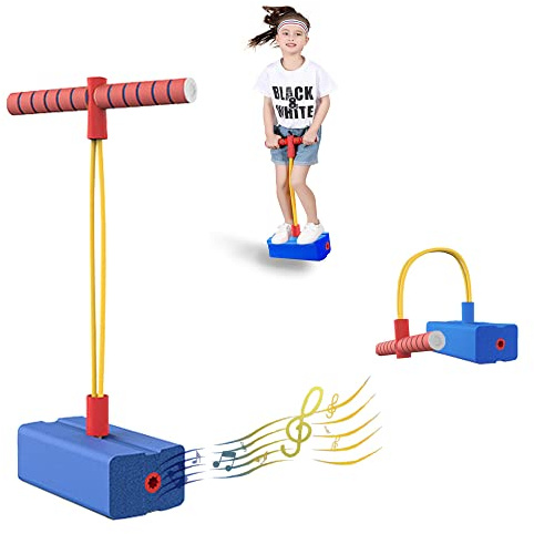 DZOZO Pogo Jumper Stick Toy Foam Jumper Stick Outdoor Toy for Outdoor Activities for Ages 3 and up(Pink, Blue)