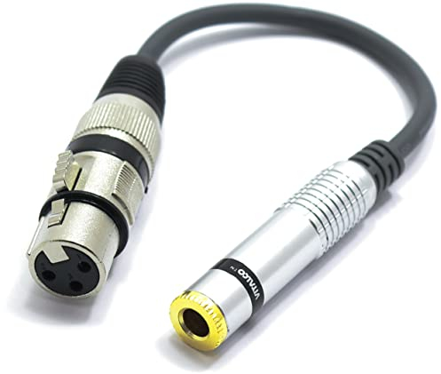 VITALCO XLR Buchse auf 6,3mm Stereo Klinke Buchse Adapter Mikrofon 3 Polig auf 6.3 TRS Klinkenstecker Audio Kabel