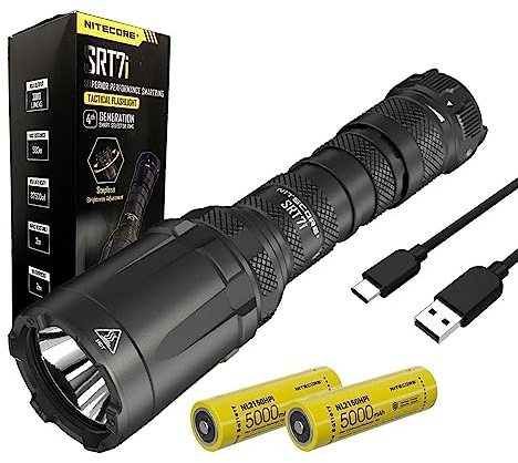 NITECORE SRT7i Superior Performance SmartRing Flashlight- 3,000 lumens w/EXTRA Battery and Eco-Sensa USB-C Charging cable Included