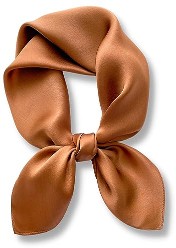 PoeticEHome Bufanda de seda de morera 100% pura color liso, pañuelo cuadrado 68x68cm para mujer, accesorio para cabeza y cuello en tono sólido, regalo empaquetado