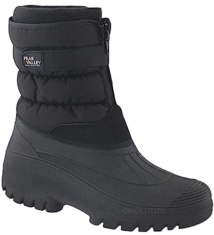 PEAK VALLEY Ladies Horse Riding Yard Water Resistant Walking Snow Winter Ski Outdoor Wellington Thermal Farm Mucker Boots (BLACK, uk_footwear_size_system, adult, women, numeric, medium, numeric_8)
