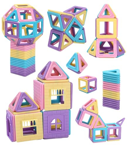 FAOKZE Magnetische Bausteine,Magnetische Bausteine Spielzeug,Magnetspielzeug Magnete für Kinder,Weihnachten Geburtstag Magnetbausteine Geschenk ab 3 4 5 6 7 Jahre Junge Mädchen