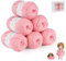 ilauke 6 Stück Chunky Häkelgarn für Anfänger, 6x50g Dickes Garn Baumwolle zum Häkeln, Gut Sichtbare Maschen Garn Zum Häkeln Baumwoll-Nylon-Garn für Anfänger zum Häkeln und Stricken, Rosa