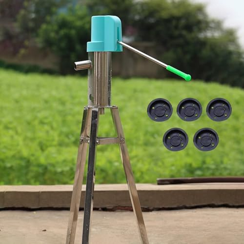 Schwengelpumpe Outdoor-Handschüttelwasserpumpe mit Ständer und Teilen, Manuelle Saugpumpe aus Edelstahl zur Wasserentnahme, Druckpumpe mit Ergonomischem Griff(58cm)