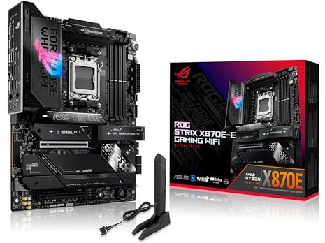 ASUS ROG Strix X870E-E Gaming WiFi AMD AM5 X870 ATX Motherboard 18+2+2 Power Stages, Dynamic OC Switcher, Core Flex, DDR5 AEMP, WiFi 7, 5X M.2, PCIe® 5.0, Q-Release Slim, USB4®, AI OCing & Networking
