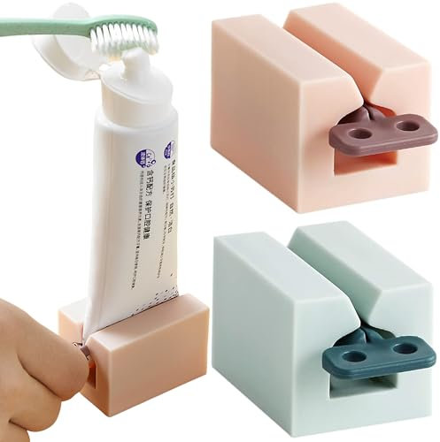 XFLYP 2 Pièces Dentifrice à Tube Roulant Presse-Dentifrice Support de Siège Pivoter Distributeur de Dentifrice pour Dentifrice, Crèmes, Cosmétiques