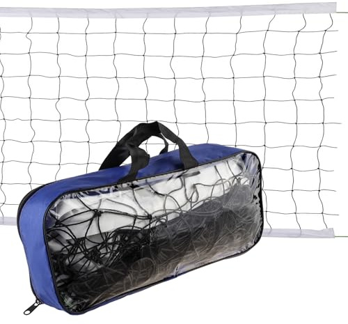 Tobefore Durable Outdoor Volleyball Net - Official Size 32x3ft with Reinforced PE Edges & 42ft Aircraft Cable, 4-inch Square Mesh, Portable with Carry Bag for Beach, Backyard & Games