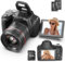 NBD 64MP Digital Camera for Photography, 4K DSLR Cameras for YouTube with 3”，270° Flip Screen,12X Optical Zoom & 30X Digital Zoom, 64G SD Card, WiFi& Autofocus with Flash, 2 Batteries (N700)