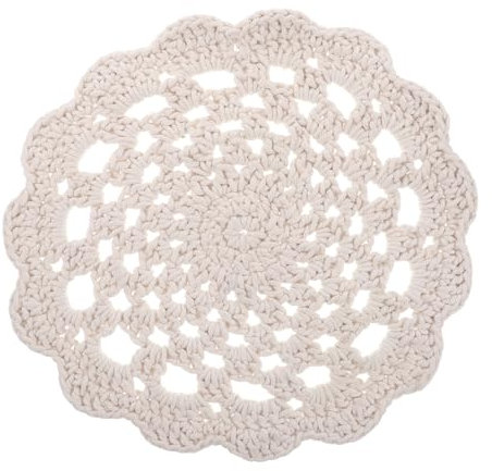 MOBUTOFU Handmade Cotton Coasters Round Heat Resistant Table Mats Place Mats for Dining Vintage Crochet Lace Doilies