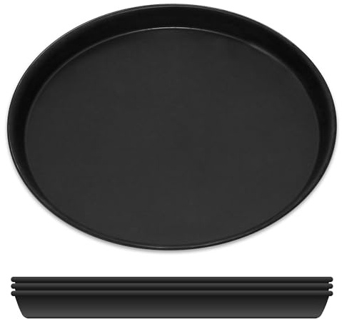 GRÄWE 4er Set Pizzablech Ø 28 cm, rundes Pizza Backblech aus Blaublech, unbeschichtet, hitzebeständig bis 400 °C, Made in Germany