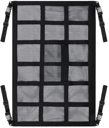 Car Ceiling Cargo Net – Vehicle Mesh Storage, Travel Pocket Organizer | Heavy-Duty Overhead Net for Pickup Truck Van, Roof Mesh Bag Holder for Camping Gear, Blankets, Luggage, Toys