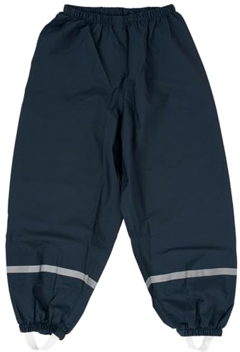 Zouwel Pantaloni da pioggia unisex per bambini, sfoderati, antivento e impermeabili, per ragazzi e ragazze, ideali per pioggia e fango, Blu mare, 122-128