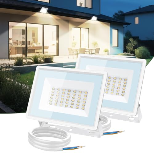 Aigostar Projecteur LED Extérieur 30W,2510lm,Blanche Naturelle 4000K Spot LED Extérieur,IP65 Imperméable Lumière de Sécurité,Pour Jardin,Patio,Cour,Garage, Lot de 2
