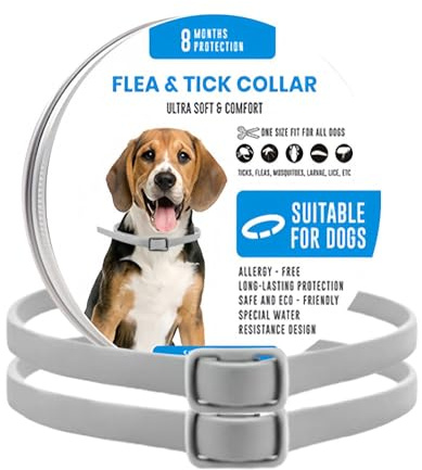 2 Pack Collar for Dogs, 32 Months Full Protection, Adjustable and Waterproof Collar, Plant Based Formula, Fits all Dogs, Comfortable and Safe
